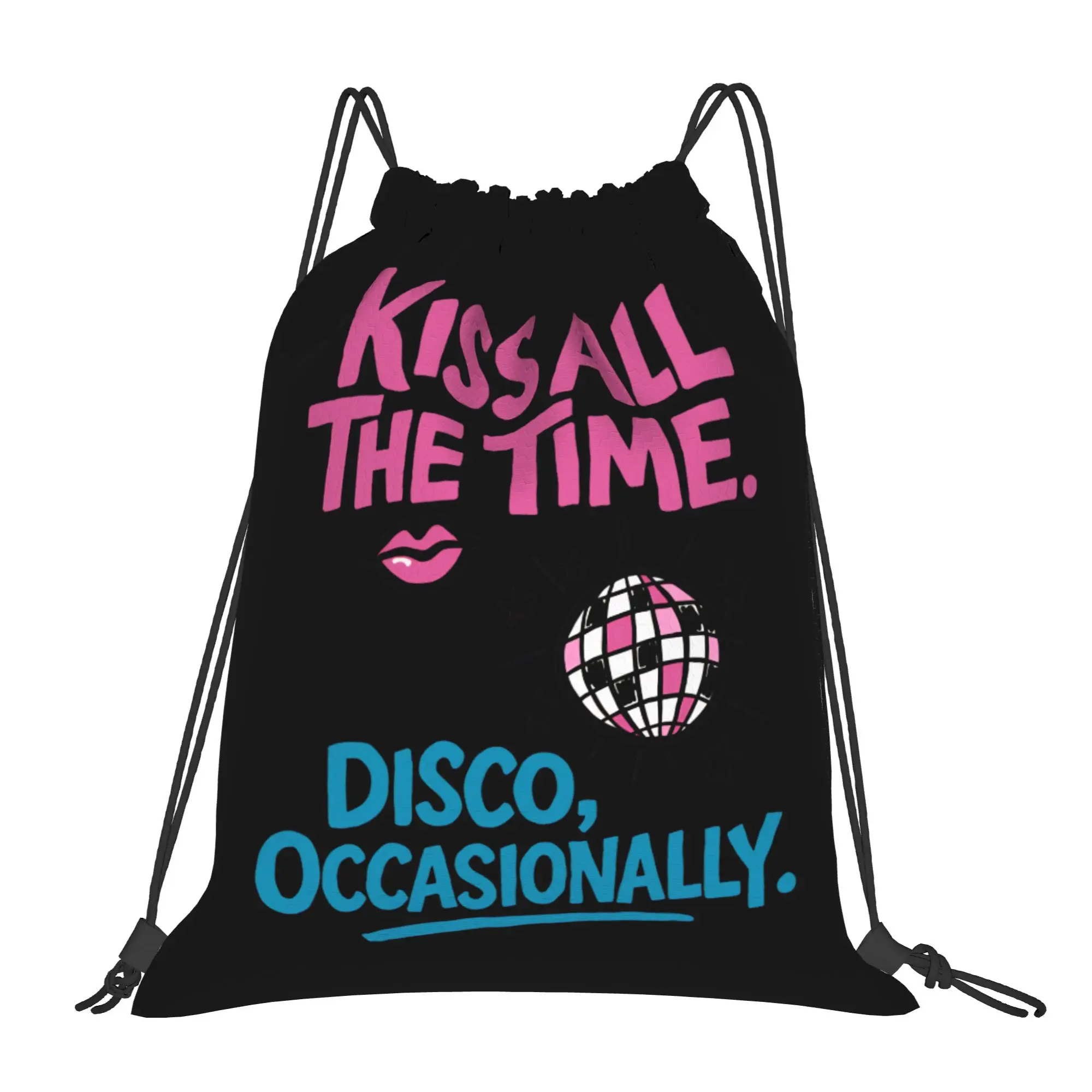 Kiss All The Time Harrys Album Drawstring Backpack Bag Water Resistant Styles String Sackpack for Exercise 36cm (W) x 43cm (H)