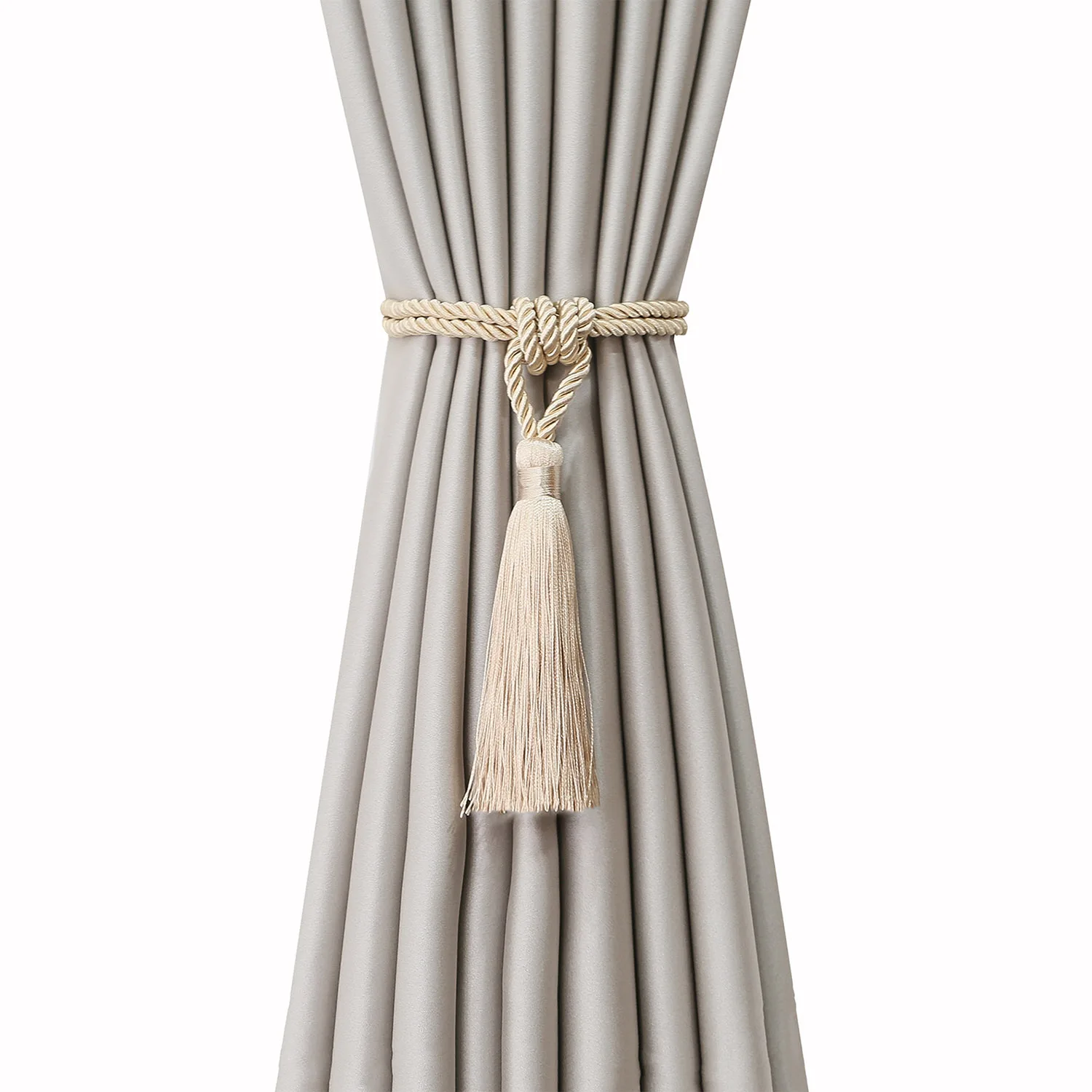 BEL AVENIR, 1 pieza, cortina con borlas hecha a mano, accesorios para habitación, hebilla de cortina dorada, cuerda, decoración del hogar, flecos para ventana