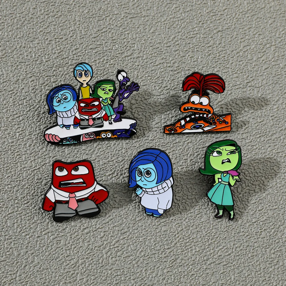 Miniso Disney Inside Out Brooches Metal Pin Metal Badge Clothing Backpack Accessories Cartoon Cute Gift for Kids Birthaday