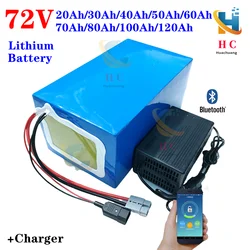 60Ah 72v 50Ah lithium ion 80Ah 72V 40Ah 100Ah bluetooth BMS APP for 5000W scooter Motorcycle Forklift Crane truck +charger