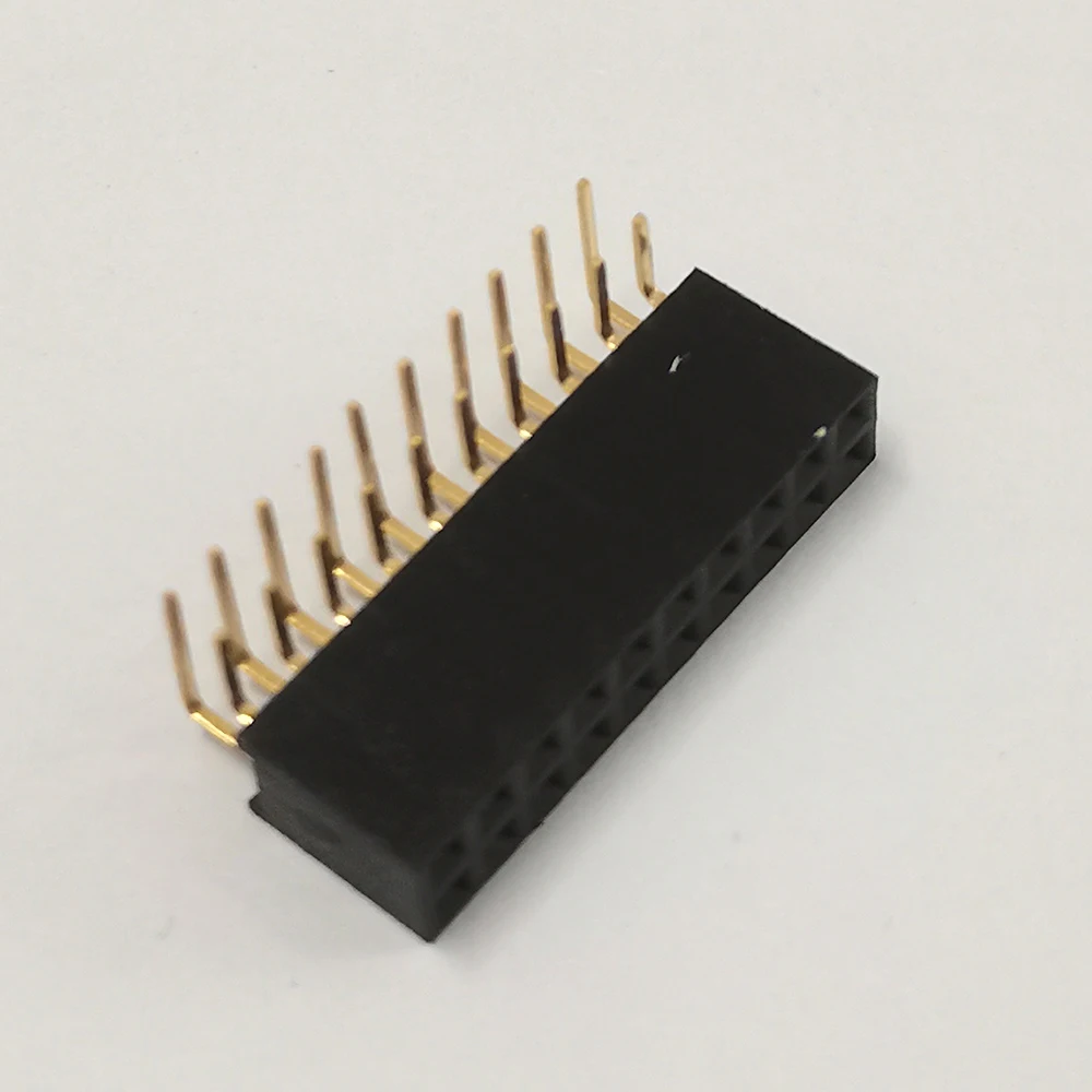 2,54 mm Rastermaß, zweireihige, rechtwinklige Buchsenleiste, 90-Grad-Biegestift-Steckverbinder, 2x2P/3/4/5/6/7/8/9/10/12/20/40P PCB-Buchse – Detail 14