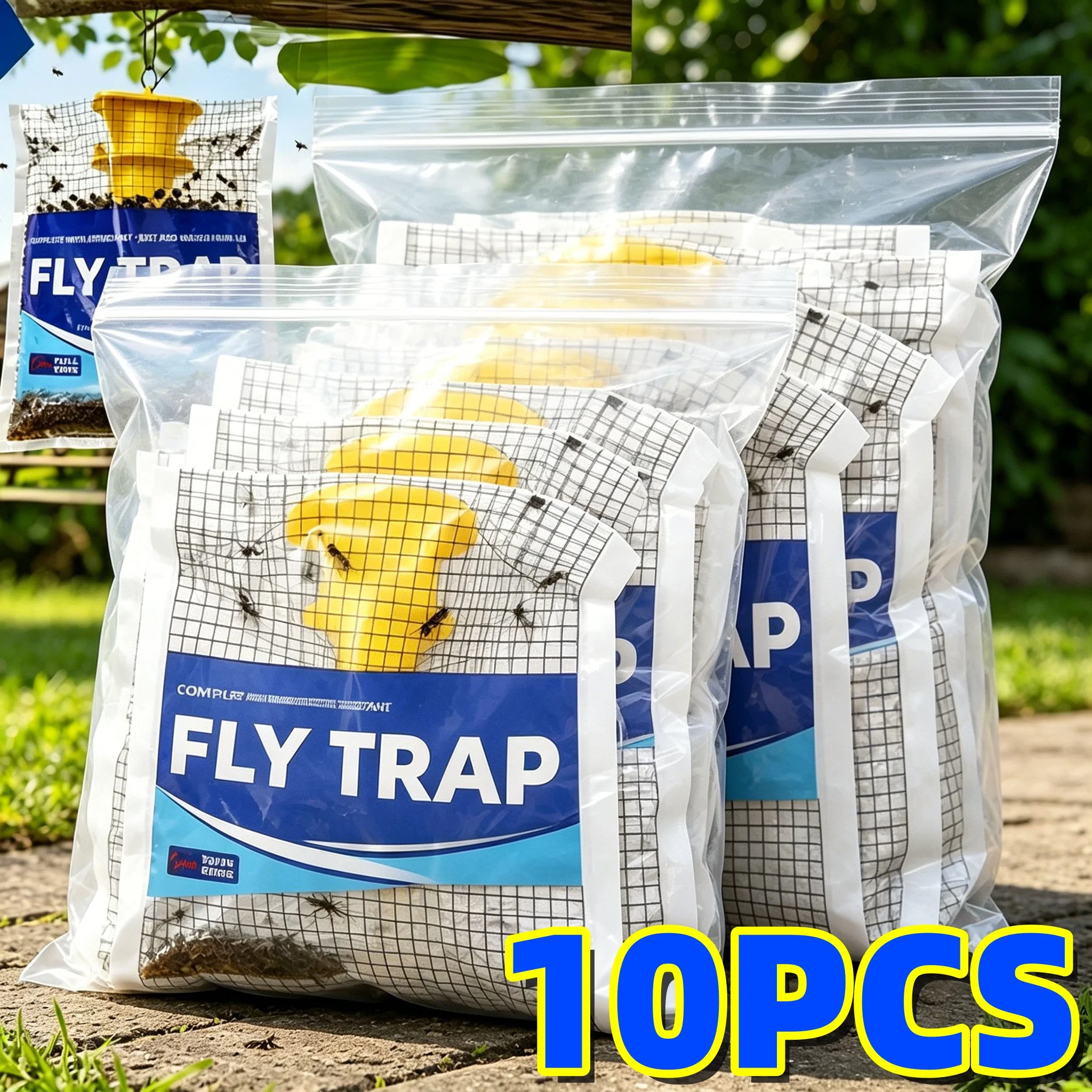 Piège à mouches suspendu imperméable pour extérieur, sac attrape-insectes volants efficace pour fruits, outils de lutte antiparasitaire, fournitures de jardin