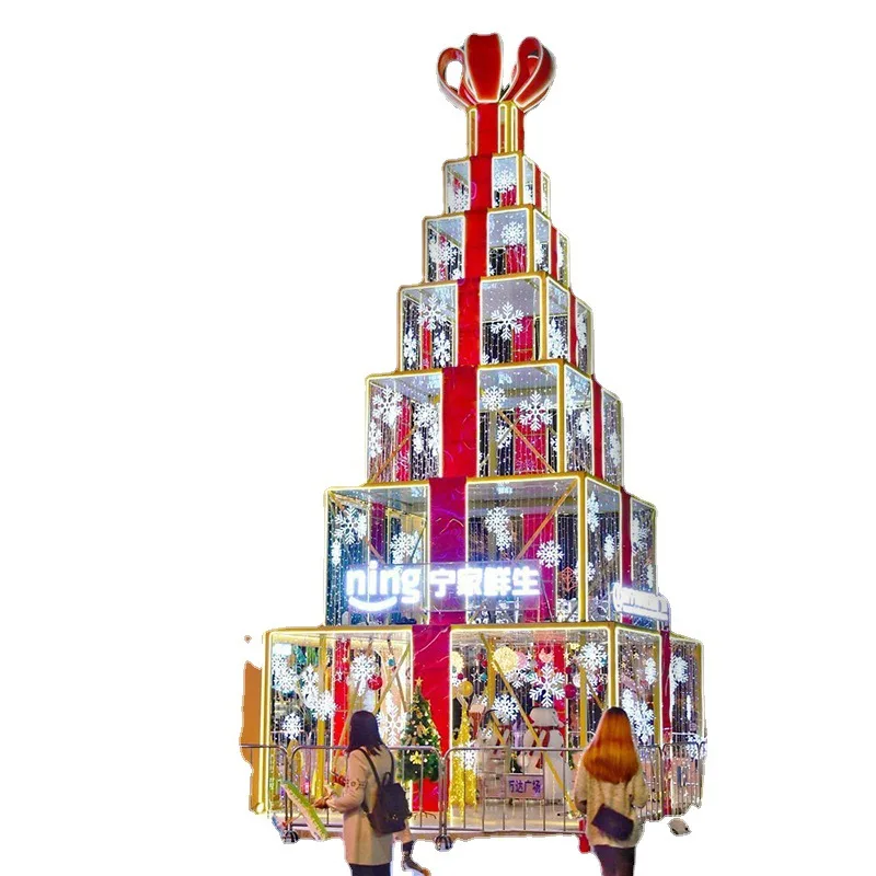 

Outdoor, acrylic, structure, special-shaped, Christmas tree, large, rhombus, chain, decoration