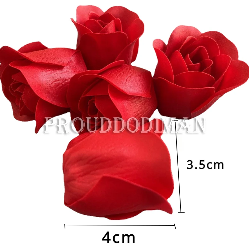 81pcs 3.5x4cm Mix 3 Colors Roses Heads 3 layer No Flower Base Artificial Flowers Diy Wedding Valentine\'s Day Decoration Gift Box