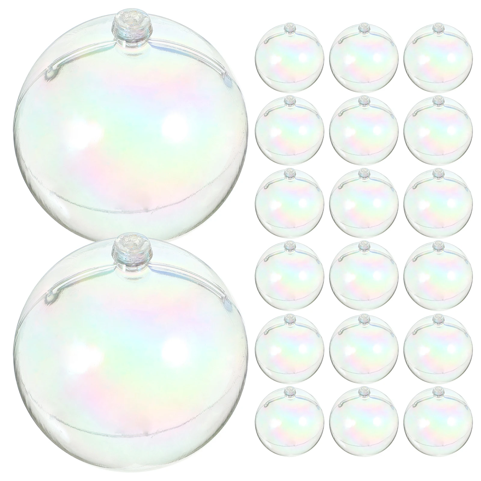 

20Pcs Xmas Tree Hanging Balls Rainbow Transparent Plastic Ball Ornaments Christmas Decoration Decorative Balls
