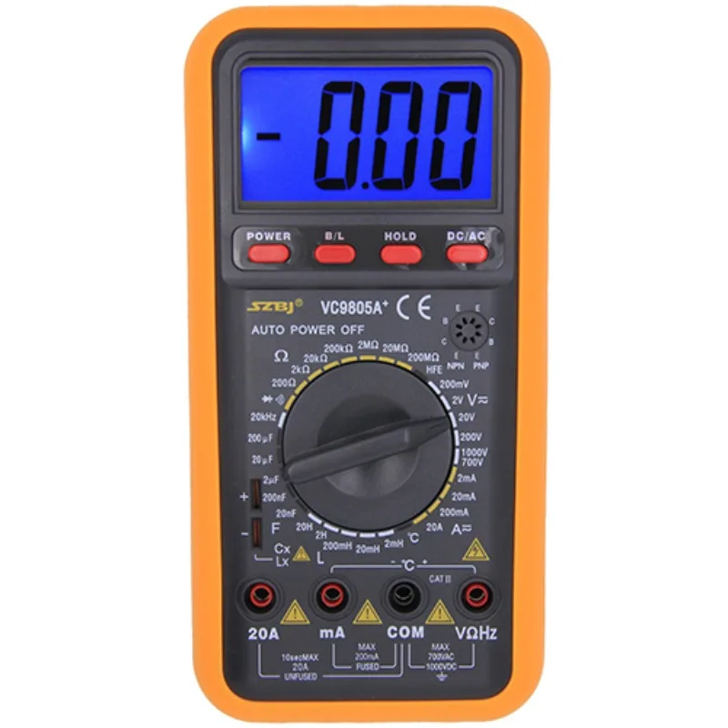 VC9801A+/VC9802A+/VC9803A+/VC9804A+/VC9805A+/VC9806A+ Digital Multimeter AC/ DC Current Voltage Resistor Ohms Tester