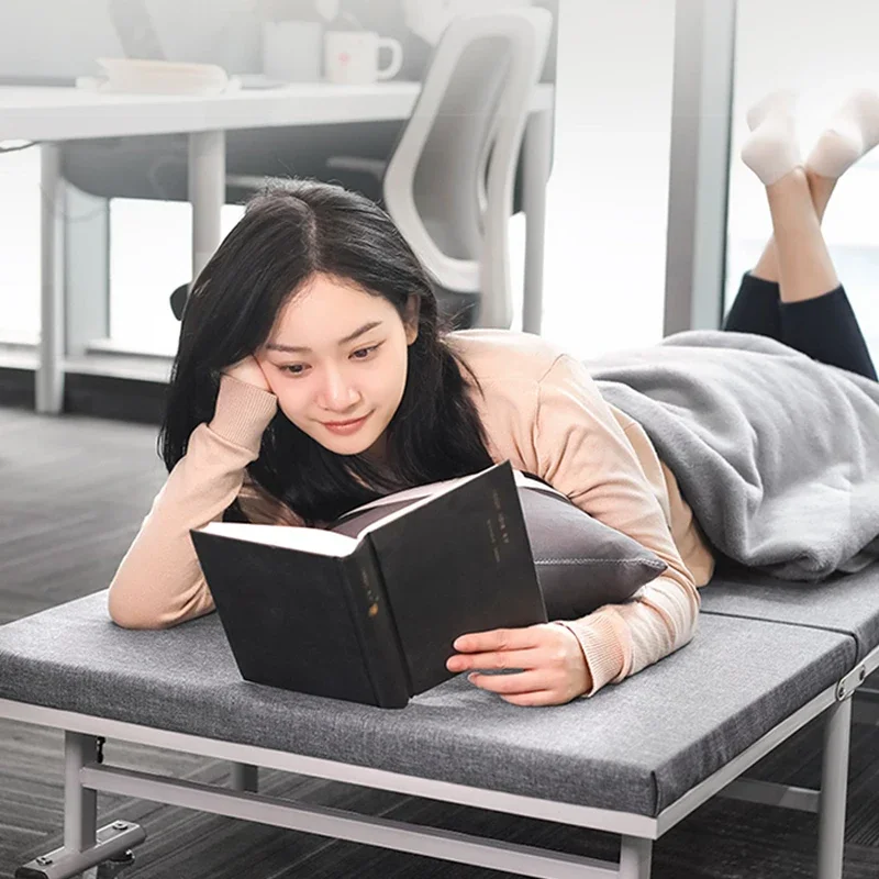 Household 220v Office Lunch Break Folding Bed Portable Escort March Bed Simple Household Nap Single Latex Bed