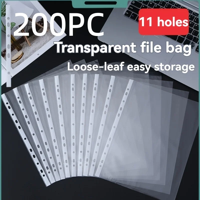 

200-Pack of A4 Transparent Sheet Protectors, Suitable for Documents, Menus, Assignments, Displays, And More