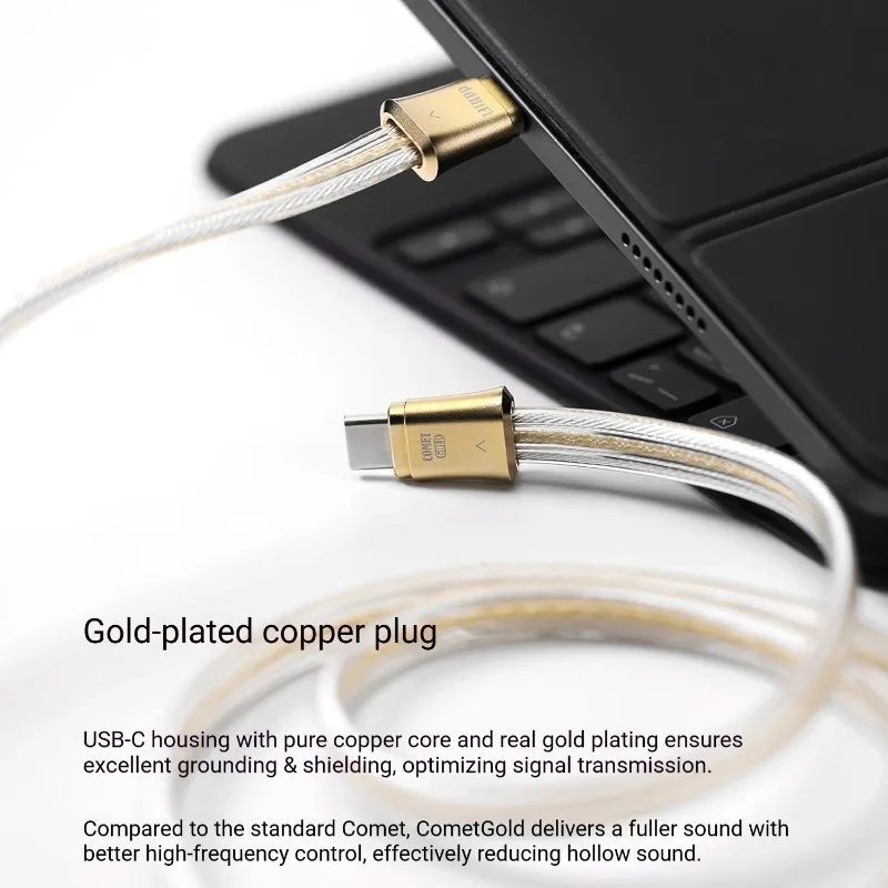 ddHiFi TC19CC Gold Type-C To Type-C Pure Silver Digital Signal Cable OTG 4N OCC Silver Core 1m Headphone Amp Cable