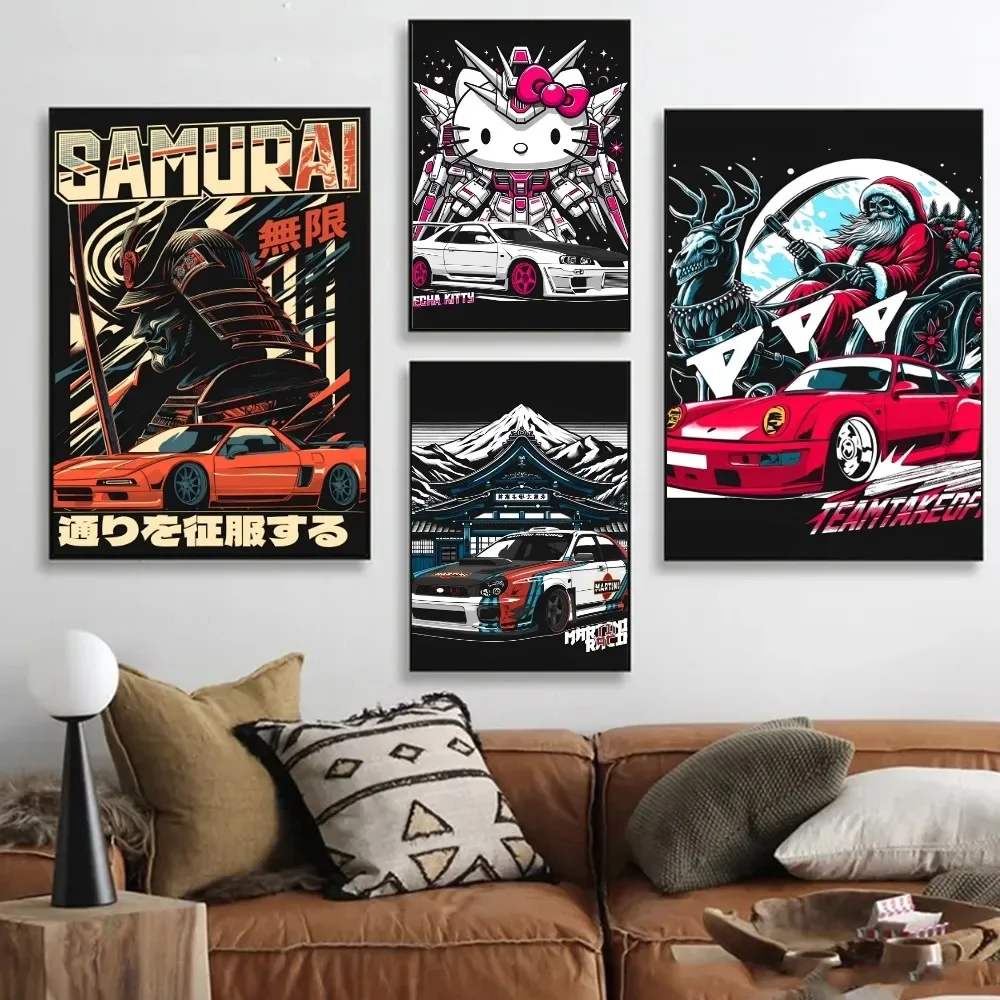 

1 шт. Jdm крутой автомобильный постер ретро печать плакат бумага водостойкая наклейка высокого качества украшение стены дома