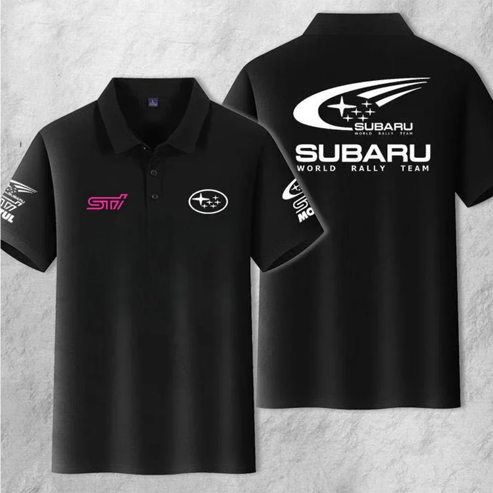 100% Cotton Subaru STI World Rally Men's Collar T-shirt Summer
