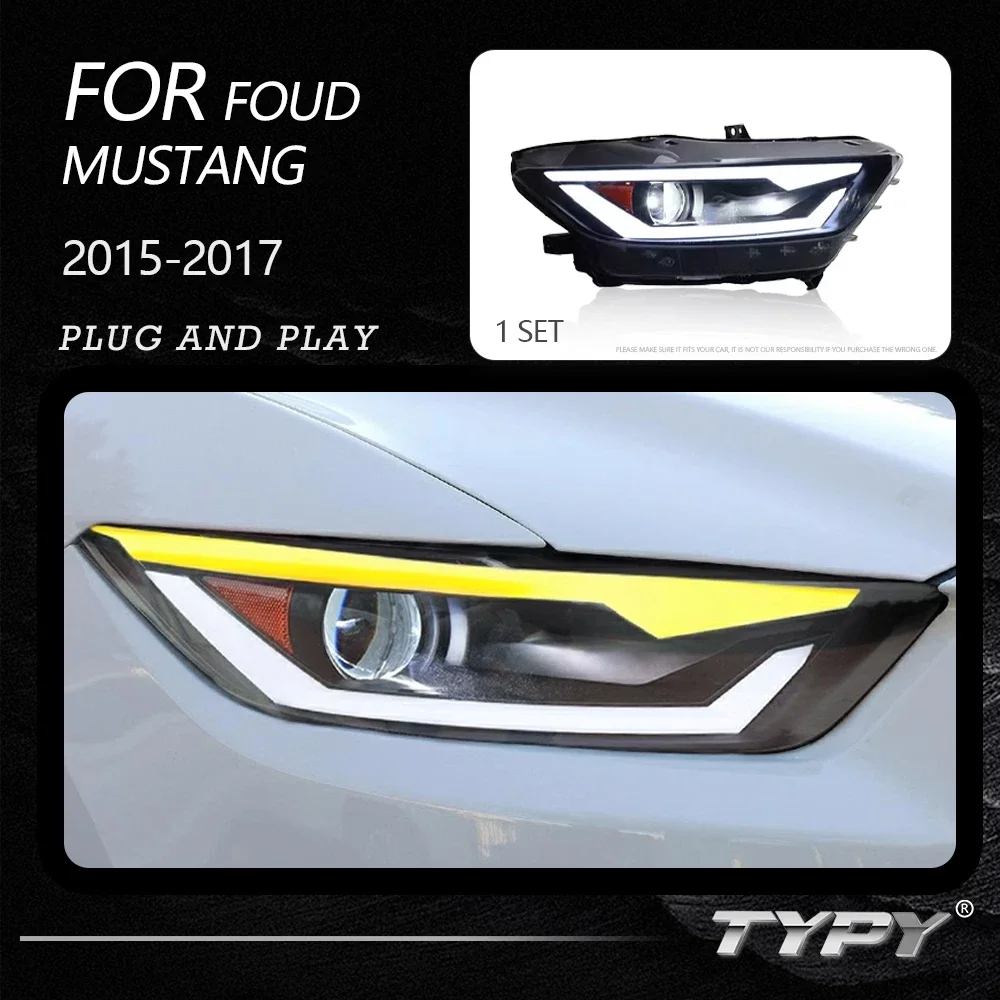 

TYPY Dynamic Signal Head Lamp Automotive Accessories Upgrade Modified New LED For Foud Mustang 2015-2017 Headlights