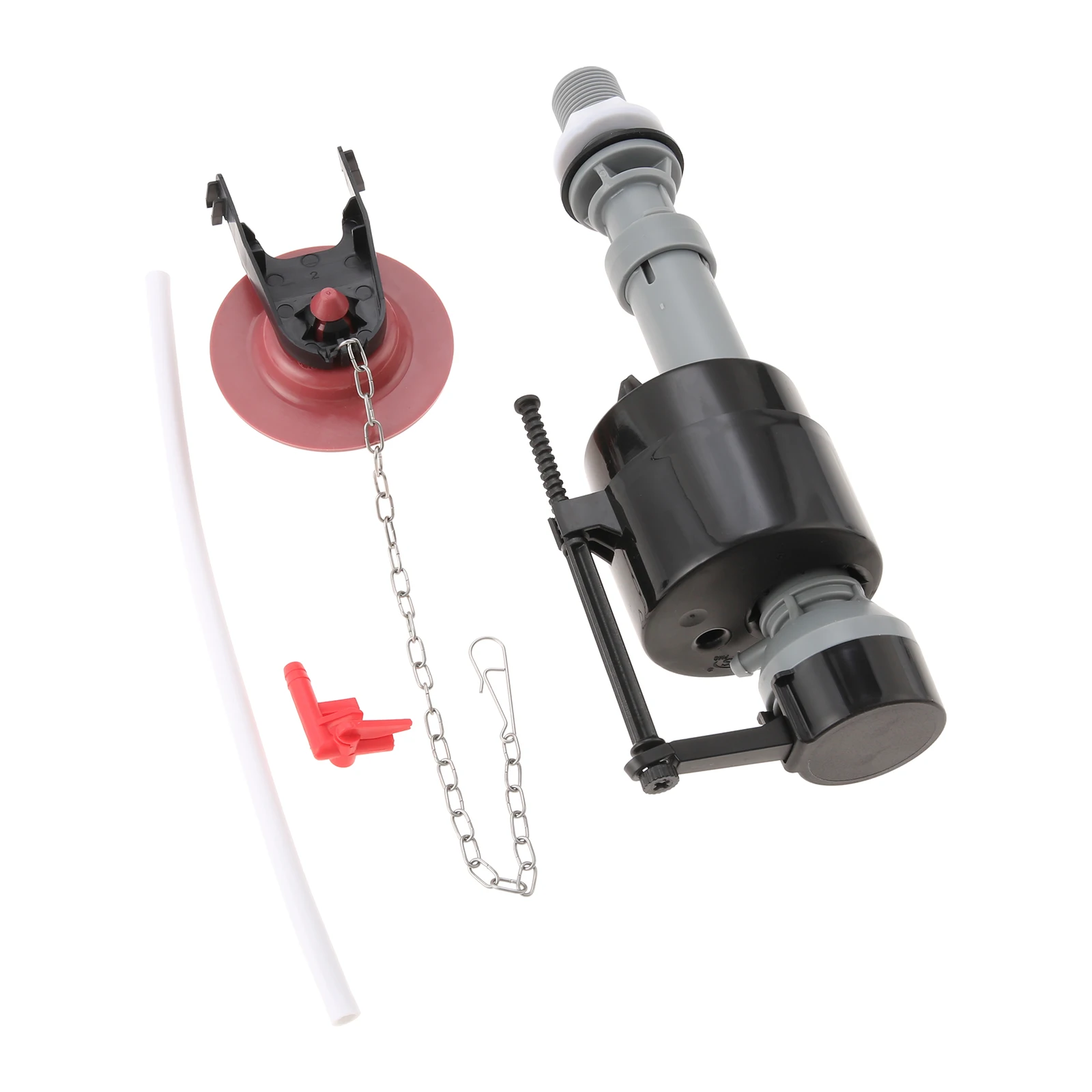 

Water-Saving & Height Adjustable Fill Valve with 2-Inch Flapper and Red Plastic Clip Universal Toilet Flusher Replacement Kit