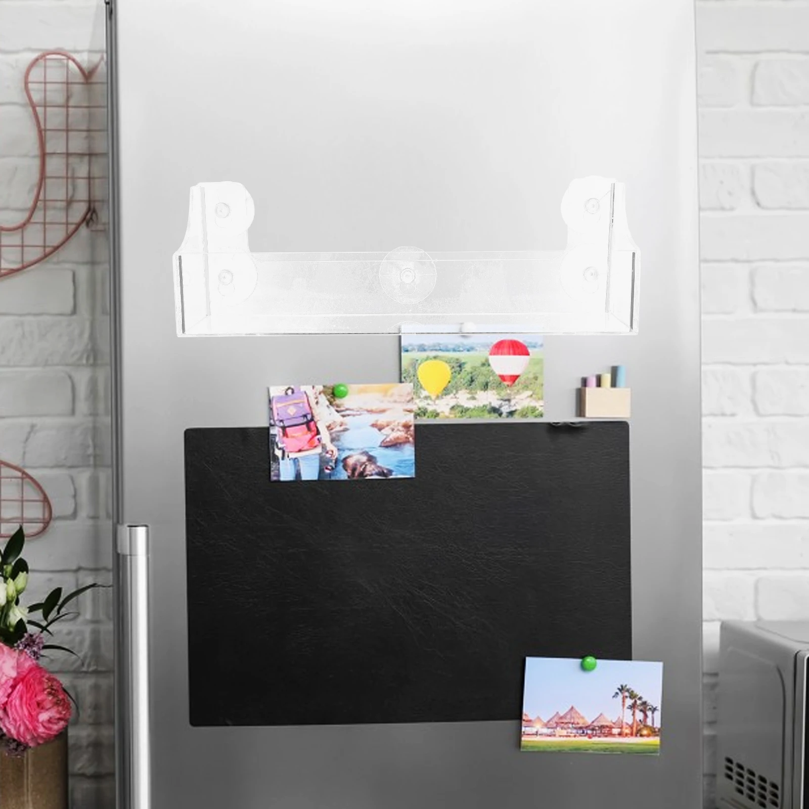 

Clear Suction Cup Shelves Racks Fridge ganizer Bottle Spice Rack Syrup Wall Mounted Kitchen Storage Cabinet Acrylic Display