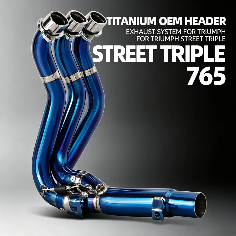 Kit Collettore di Scarico Moto Compatibile con Silenziatore Originale per Triumph Street Triple 765R 765S 765RS 765-R/S/RS 2017-24