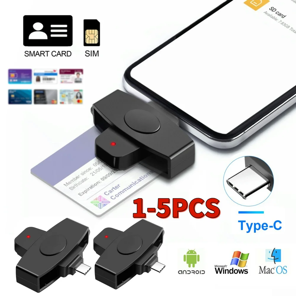 Type-C Smart CAC Card Reader Bank Tax Declaration Bank Card SIM Card/IC Card/ID DNI Bank Tax Declaration EMV Card Reader Adapter