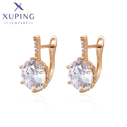 Xuping Jewelry New Arrival Copper Alloy Fashion Gold Color Simple Huggies Round Earrings for Women Party Gift X000646897