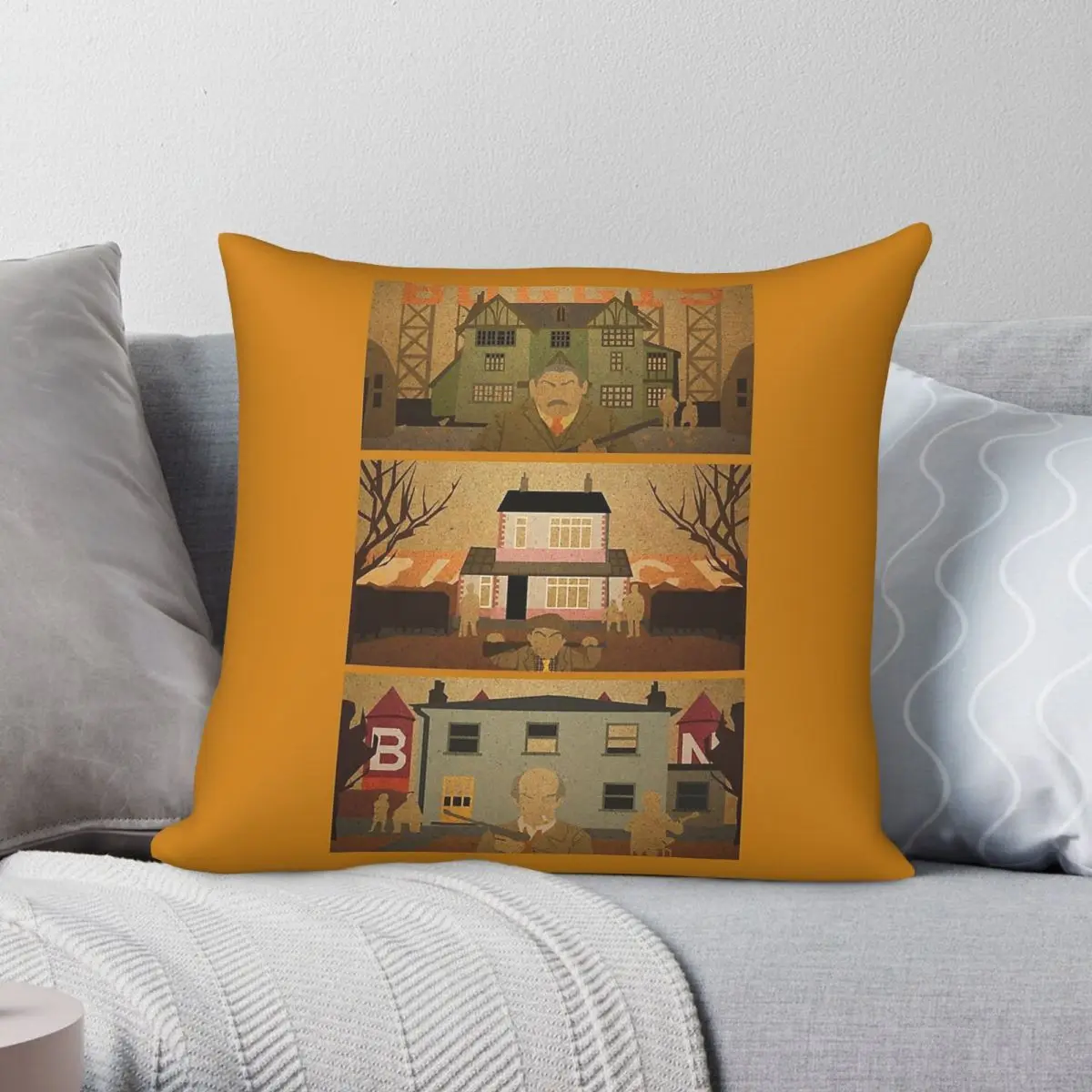 Fantastic Mr. Fox Boggis Bunce Bean Square Pillowcase Polyester Linen Velvet Creative Zip Decor Throw Pillow Case Cover 45x45