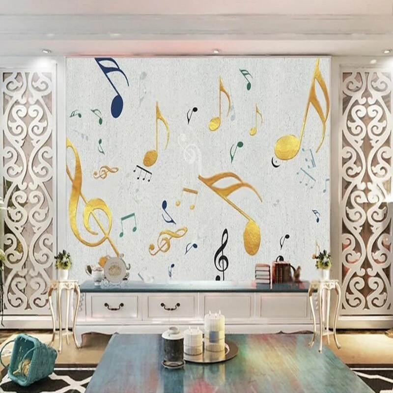 

Modern simple and textured musical note TV luxurious home decoration bedroom sofa background wall paper