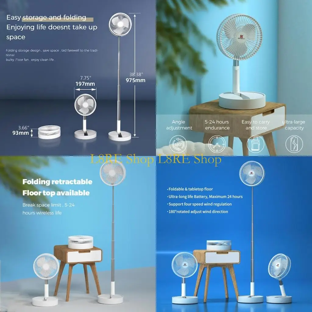 

L8RE Телескопический вентилятор на подставке Портативный постоянный вентилятор Складной настольный вентилятор с