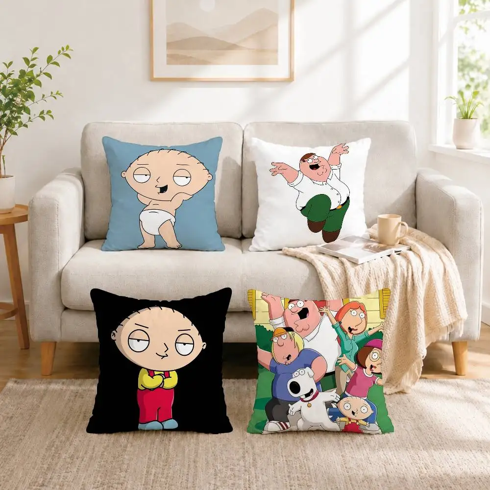 

Cartoon F-Family Funny G-Guys Square Double-Sided printed Pillow Case Bedroom Bedside Pillow Sofa Cushion Cover Gift