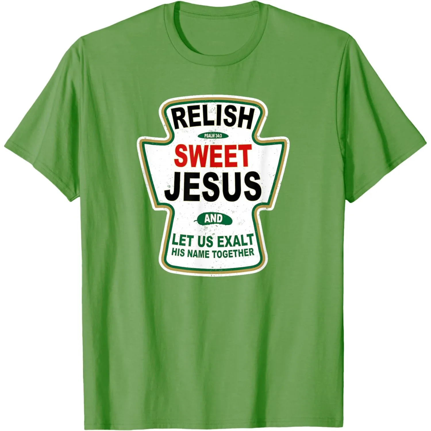 Relish Sweet Jesus Graphic T-Shirt Men's Round Neck Short Sleeve Cotton Tee