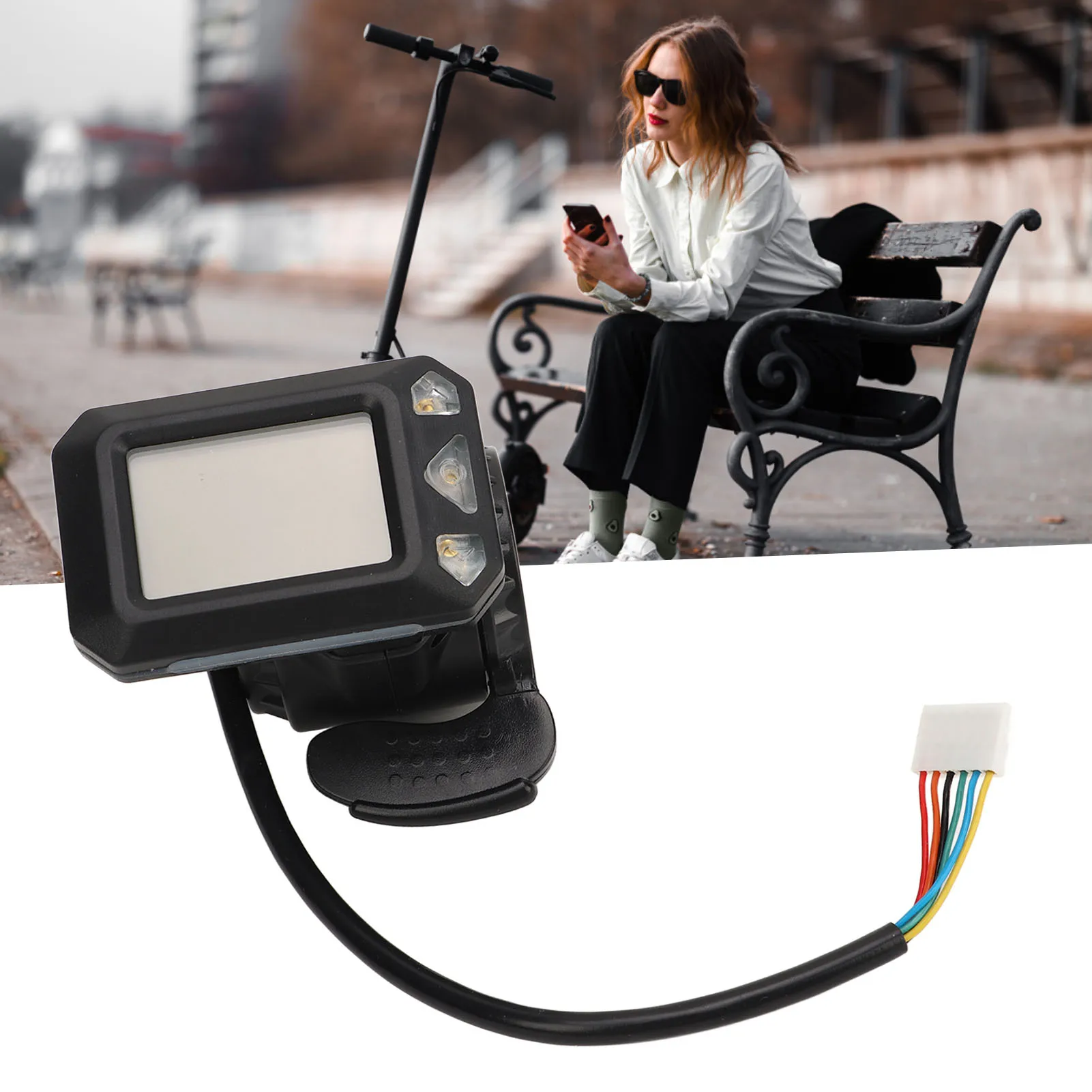 Neues Display für Elektroroller, leicht, 36 V, 6 Pins, Daumengas-Display, ABS, leistungsstarker Ersatz für Außenfahrten