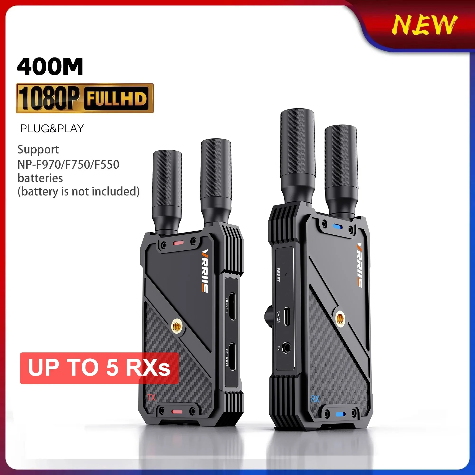 400m Wireless Transmission HDMI Extender Audio Video Transmitter Receiver Dual Display for Church Wedding Camera Live Streaming