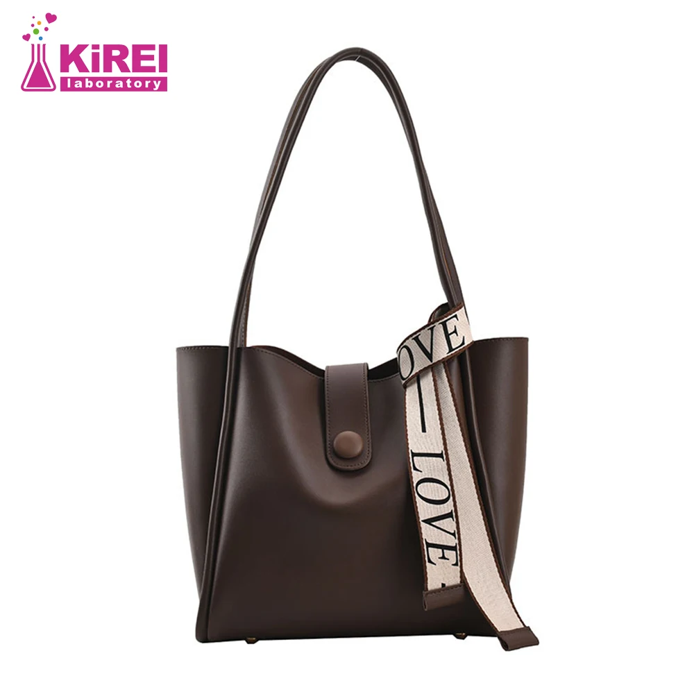 New Arrival Hot Sell Ladies PU Fashion New Solid Color Large Capacity Tote Bag To Go Out Portable Portable Shoulder Bag