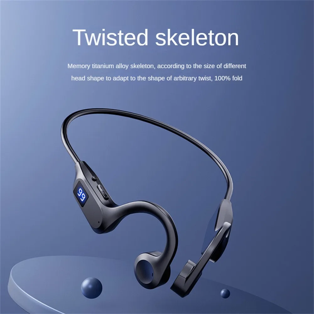 Bone Conduction Headphones Bluetooth 5.3 Wireless Earphones Waterproof Sports Headset with Mic for Workouts Running Driving