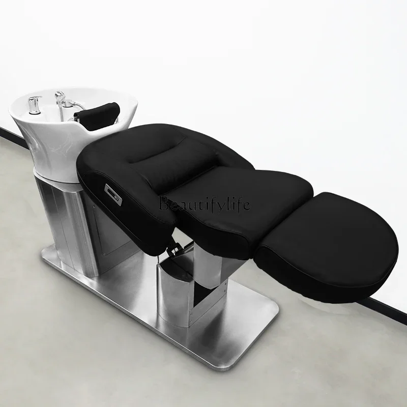 Japanese Style Simple Hairdressing Massage Couch Half Lying Shampoo Flushing Bed