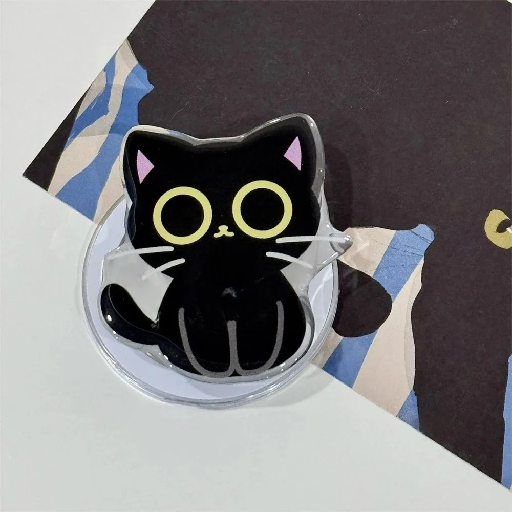 Dessin animé coréen mignon chat noir Support magnétique poignée Tok Griptok Support de téléphone Support pour IPhone pour Pad Magsafe Smart Tok