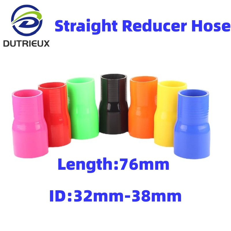 ID32mm to ID38mm Length 76mm Straight Reducer Hose General Silicone Coolant Intercooler Pipe Tube Hose 3 Ply 11Colors