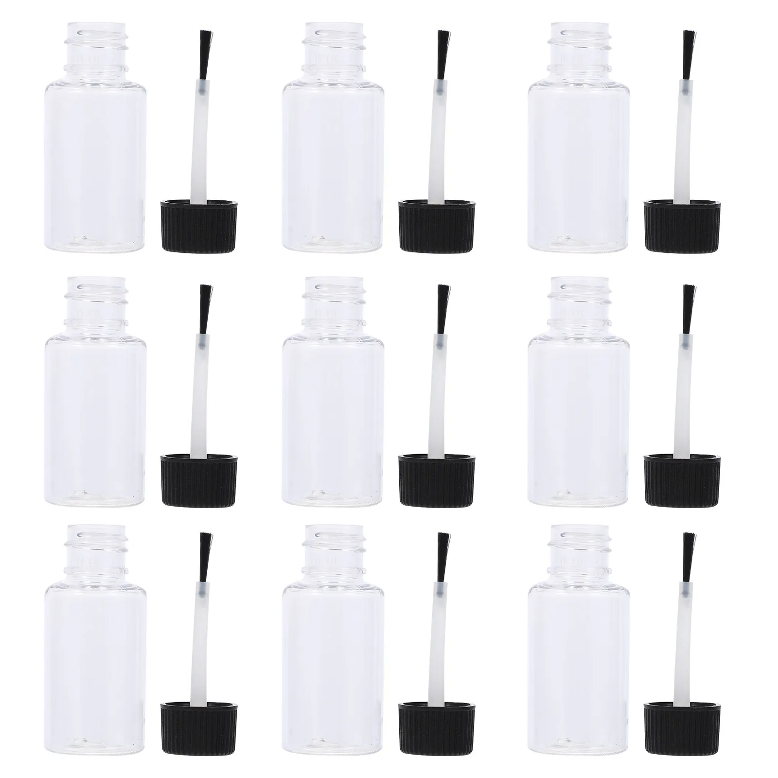 20 flacons vides pour vernis à ongles, transparents, en PET, format compact, sûrs, écologiques, rechargeables, pour le stockage de gel à ongles DIY