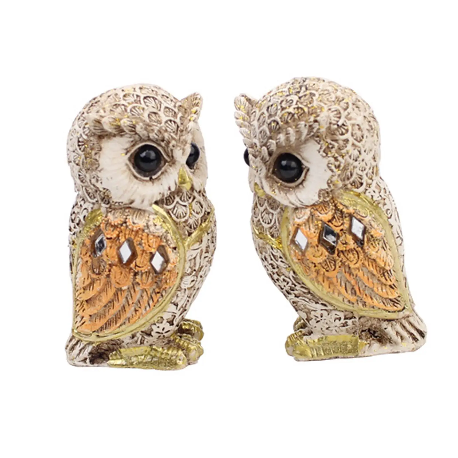

2-х предметная статуя совы, креативные реалистичные поделки, декоративный праздничный декор, милая фигурка для полки, дорожки, стола, спальни, в помещении