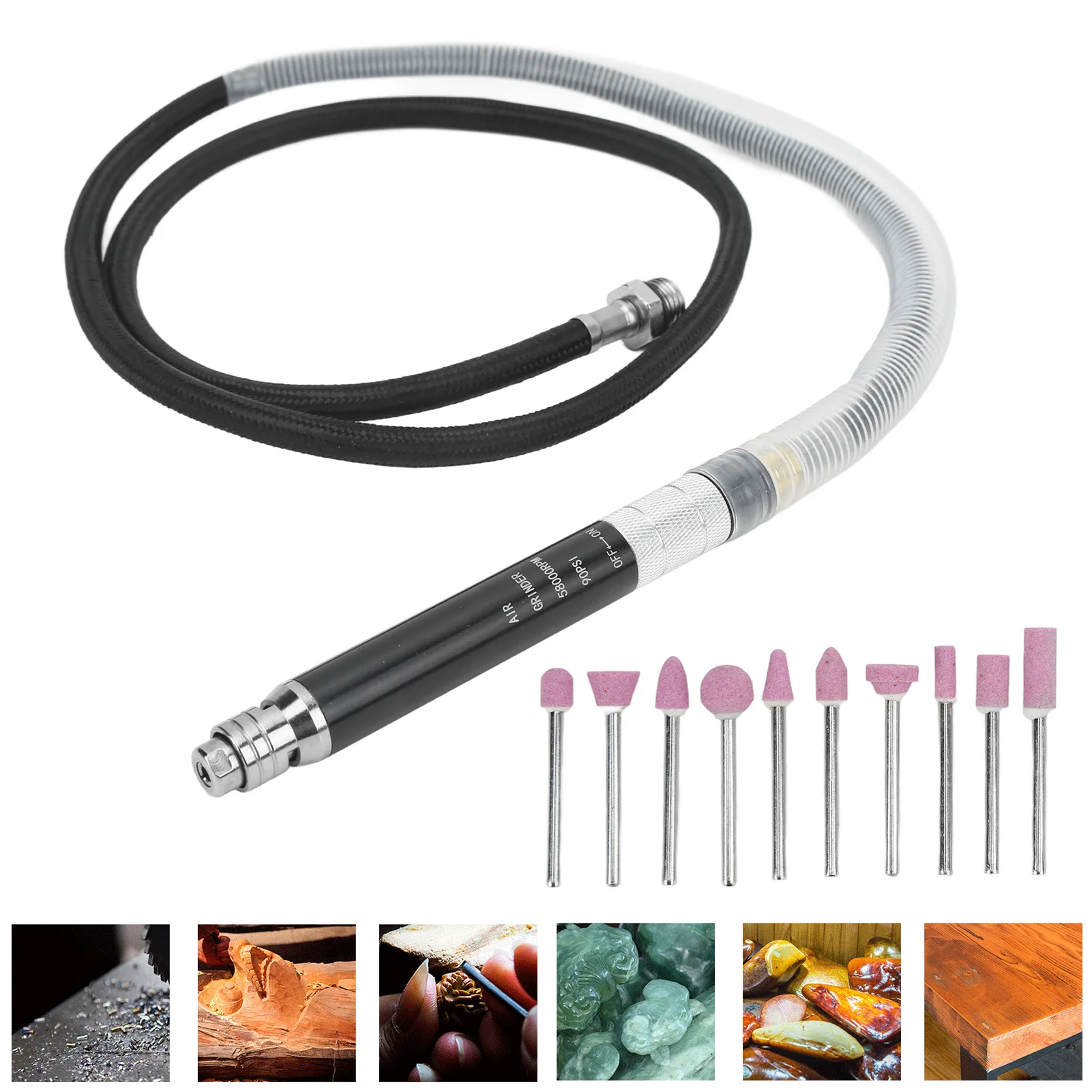 

Pneumatic Pencil Die Grinder Kit Die Grinder Set Portable Polishing Engraving Tool Air Powered Die Grinder Set