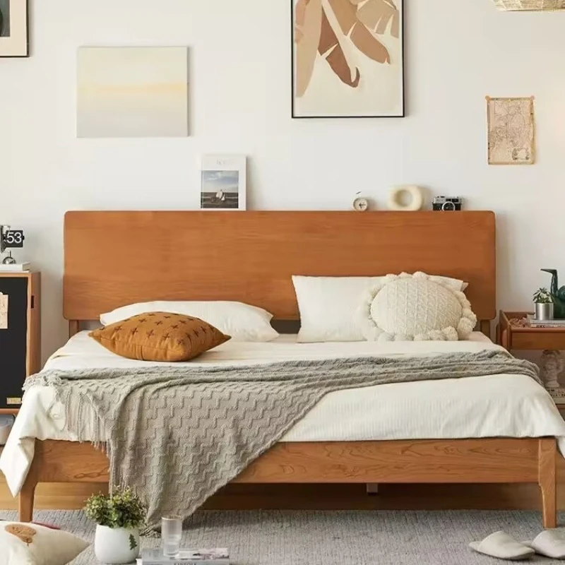 1.5 meters master bedroom modern simple 1.2 meters cherry wood furniture small apartment 1.8 meters single double bed