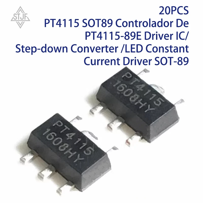 20PCS PT4115 SOT89 Controlador De PT4115-89E Driver IC/ Step-down Converter /LED Constant Current Driver SOT-89