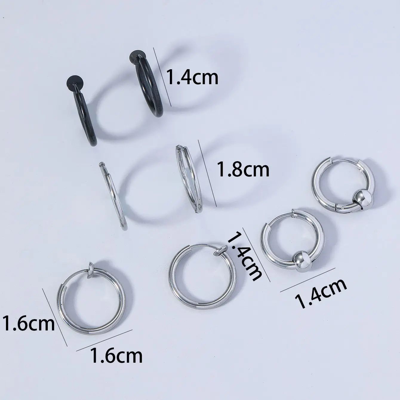 

Hot selling 4-piece ear buckle set fashion cool unisex wearable earrings gift