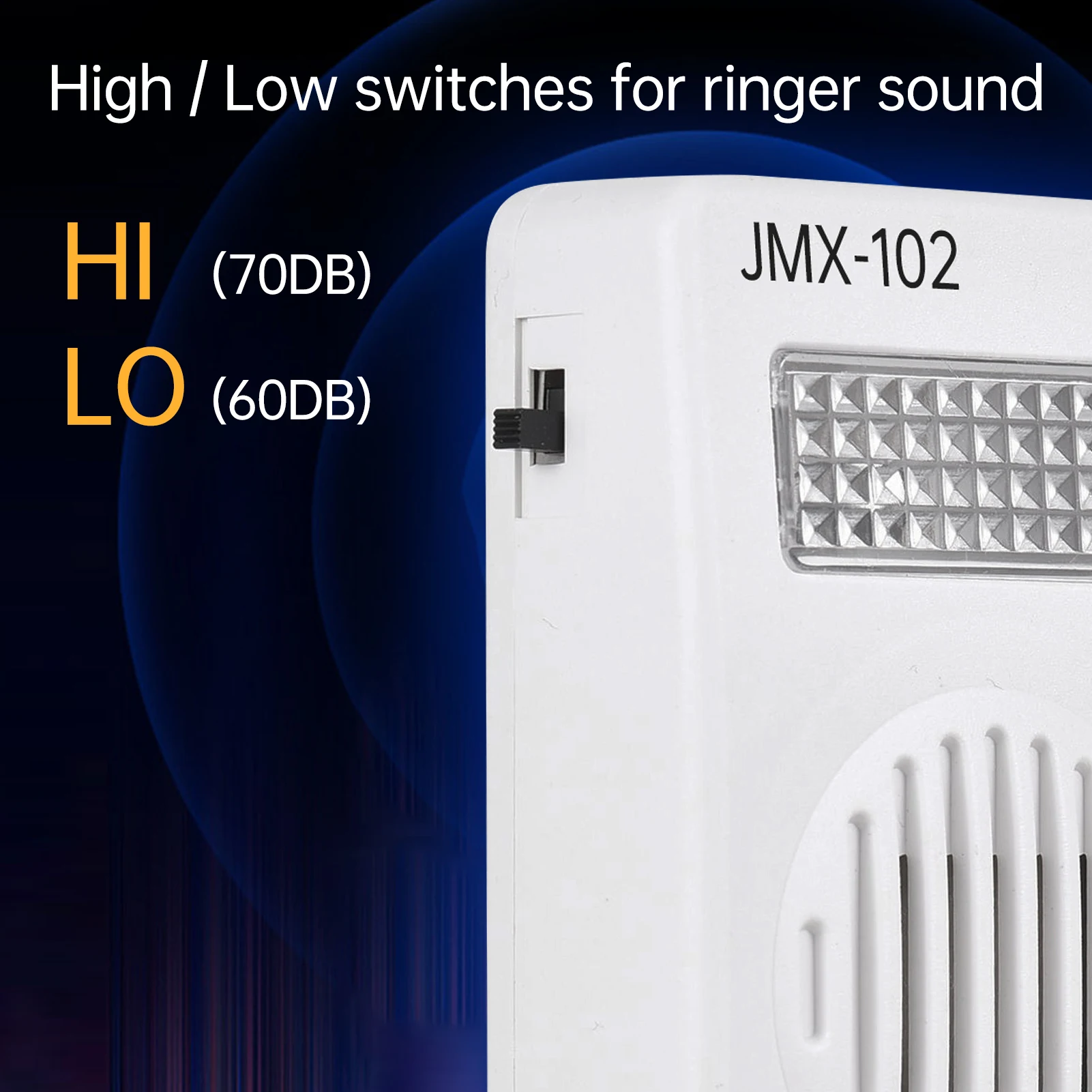

Loud Telephone Ringer 70db Amplifier Ringing Help Strobe Light Bell with Flash Light Suitable for Landline Phone 6P2C Connector