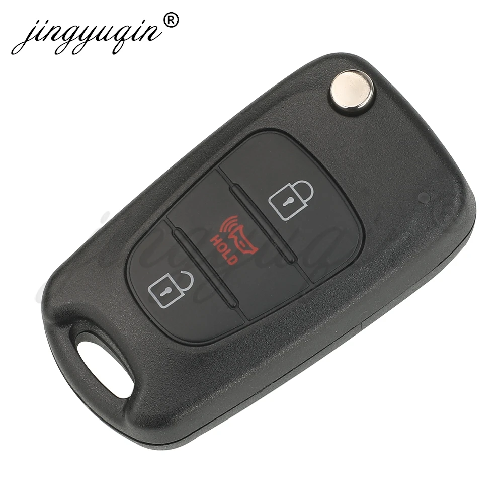 jingyuqin Flip Remote Car Key Shell For Kia Rio Optima Sportage Soull Cerato K2 K3 Fit Hyundai Veloster Auto Fob Case Replace