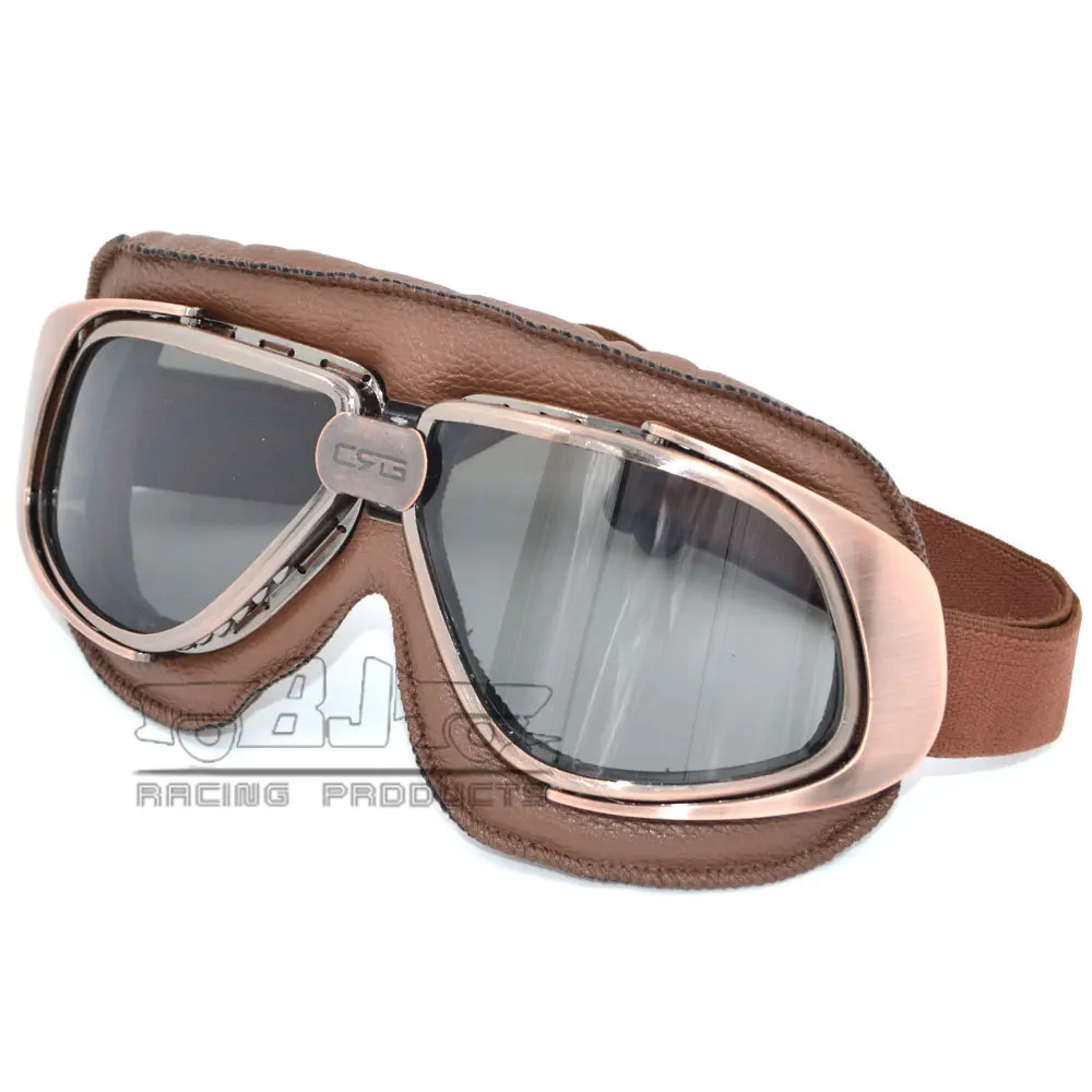 Retro Motorcycle Goggles Glasses Vintage Cruiser Motorcycle Leather Goggles Helmet Eyewear