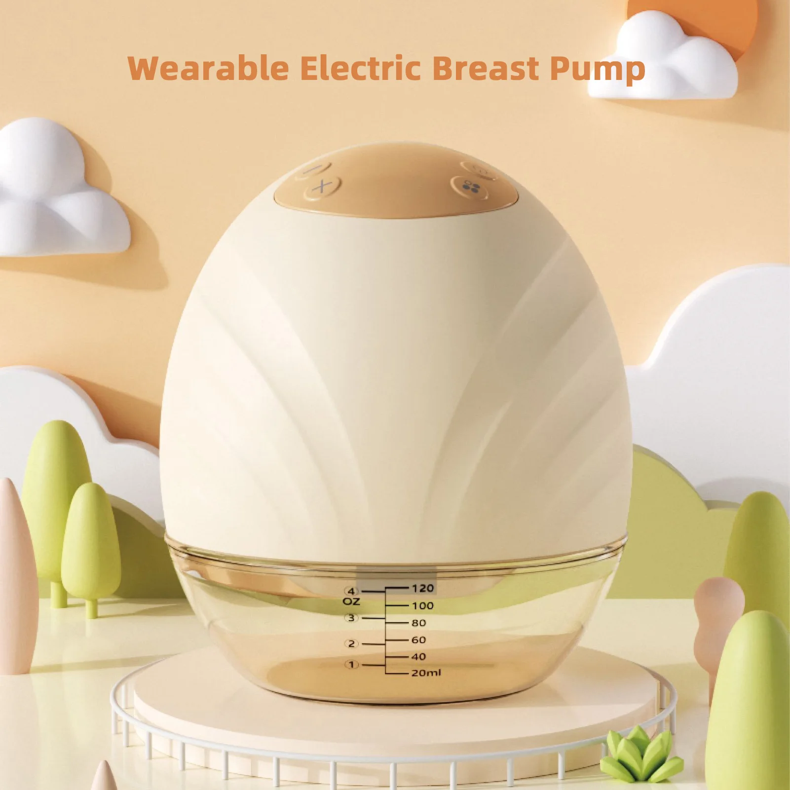 Wearable Breast Pump Hands Free Electric Breast Pump 3 Modes 9 Suction Level Low Noise Built-in Battery for Breastfeeding