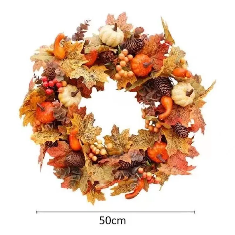 Autumn Harvest Festival Wreath Crafts Maple Leaf Decorations