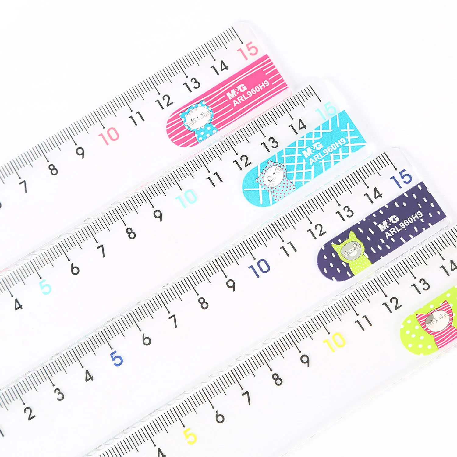 M & G so Many Cats Best Selling 15Cm Plastic Big Digital Custom Straight Ruler for School Supply