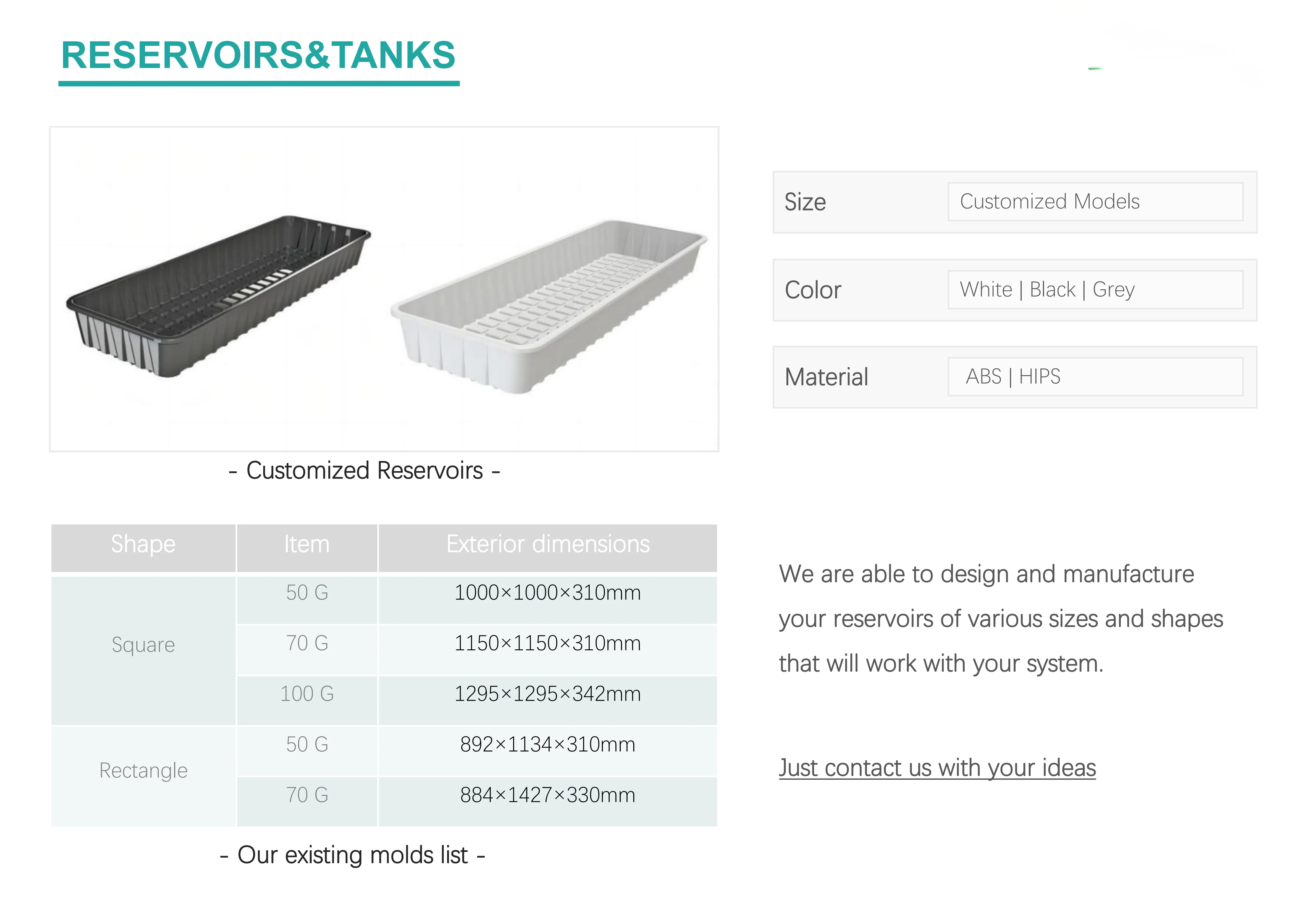 صينية بلاستيكية مائية صينية زراعة بذور الحضانة لنظام Fodder