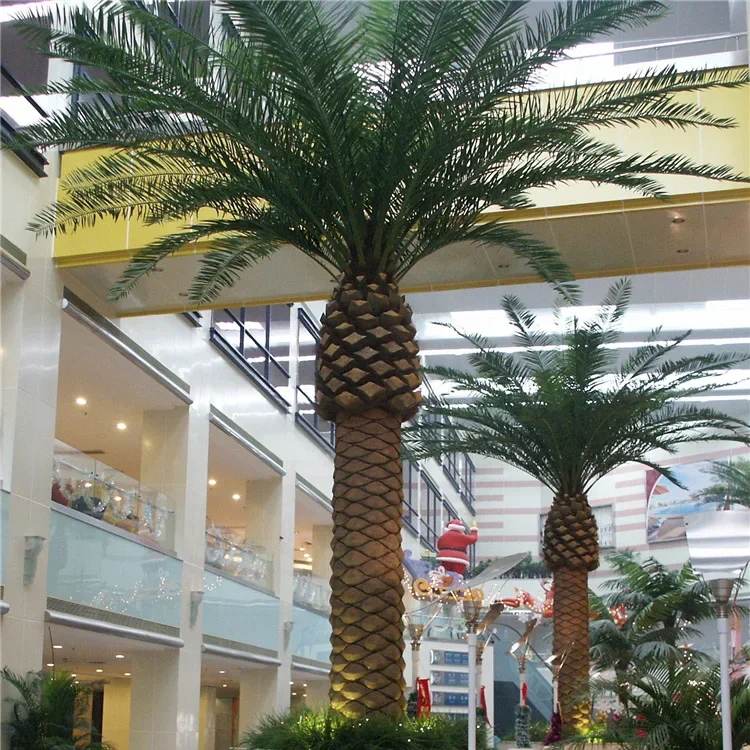 2026 Customized 3m 5m 8m Tall Large Fiberglass Plastic Artificial Coconut Canary Date Palm Tree for Home Indoor Outdoor Garden D