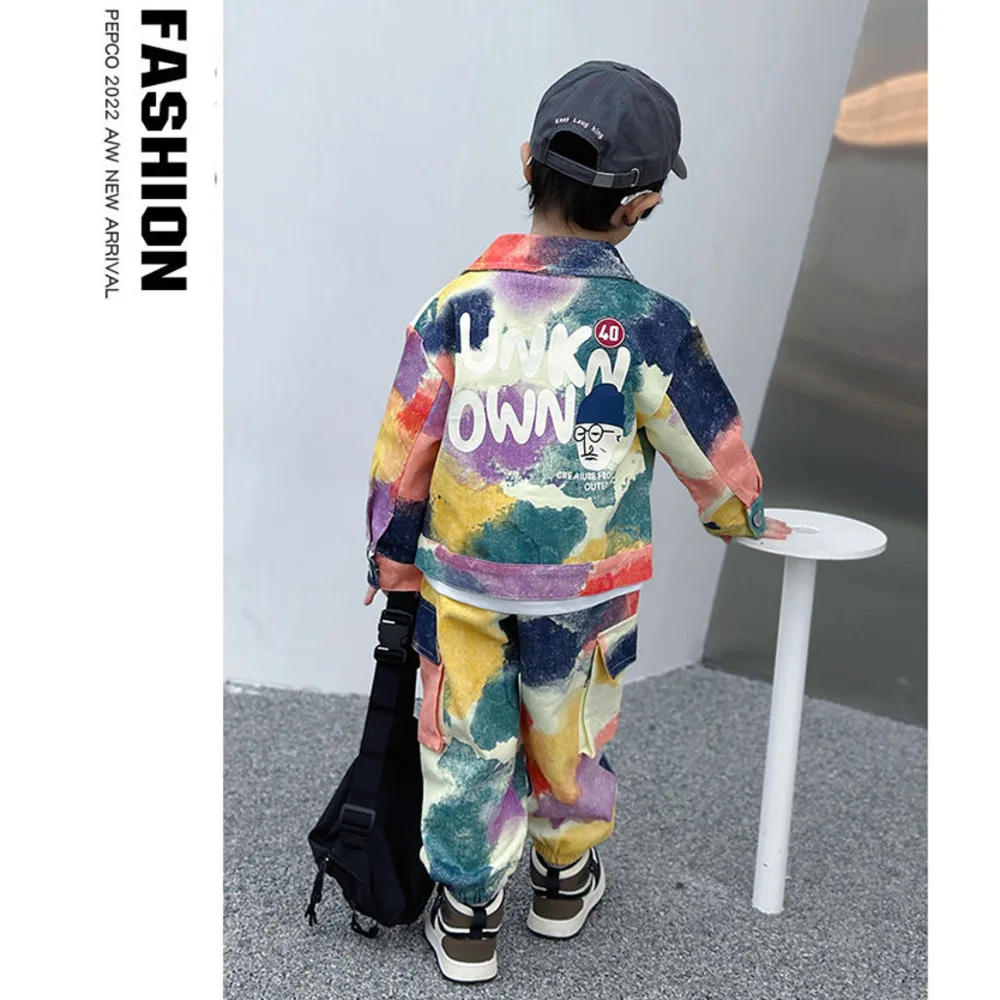 Boys' Spring Fashion Denim Set 2024 New Children's Little Boys Spring and Autumn Season Pippy, Handsome, Fashionable, Trendy and