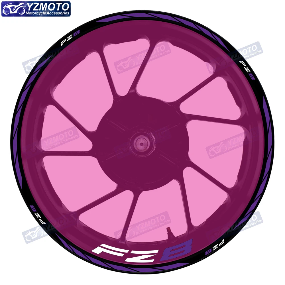 

For FZ8 Motorcycle Accessories 17 Inch Front And Rear Decorate Wheel Hub Sticker Decal Waterproof Reflective Rim Stickers