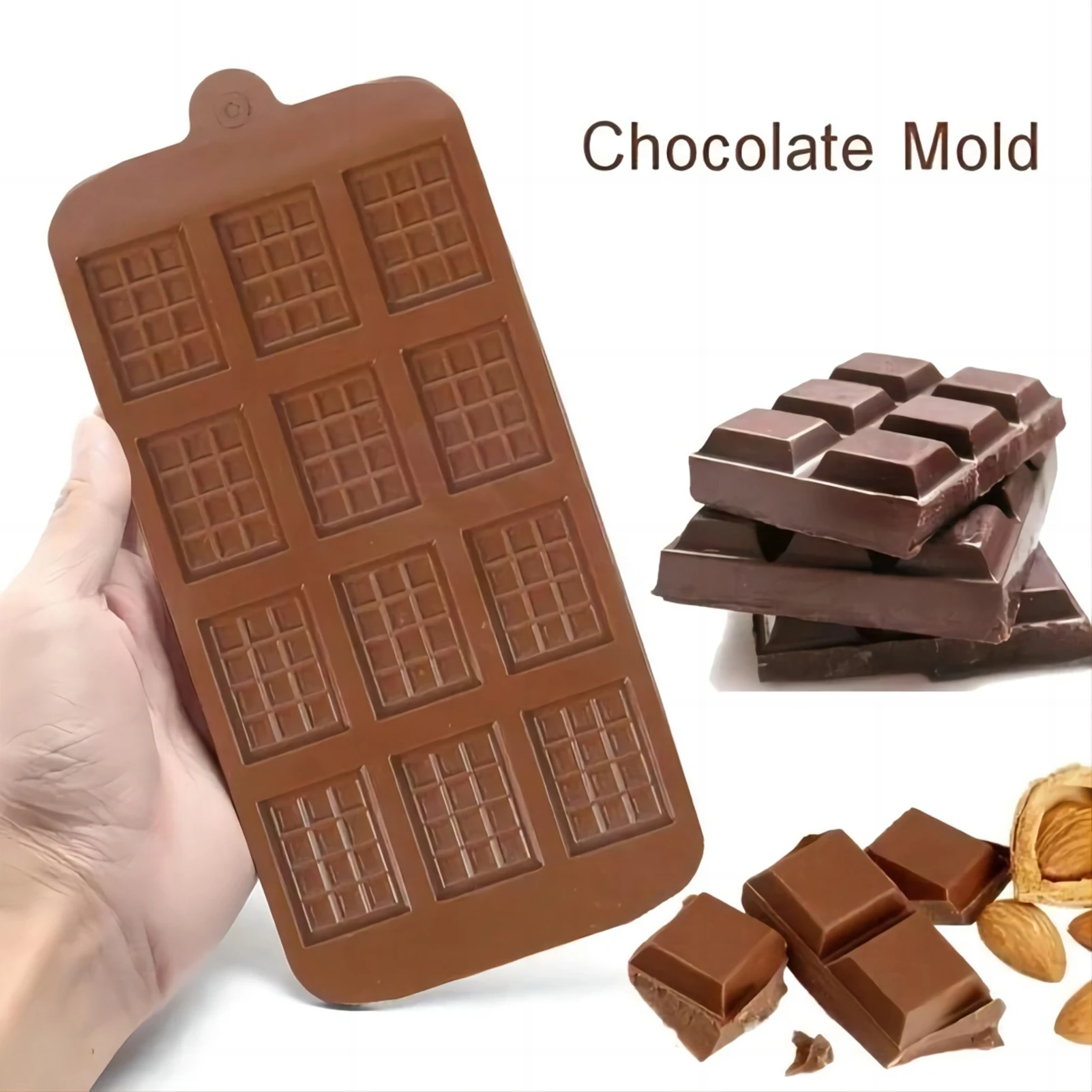 Silicone Mini Chocolate Block Bar Mould Mold Ice Tray Cake Decorating Tool